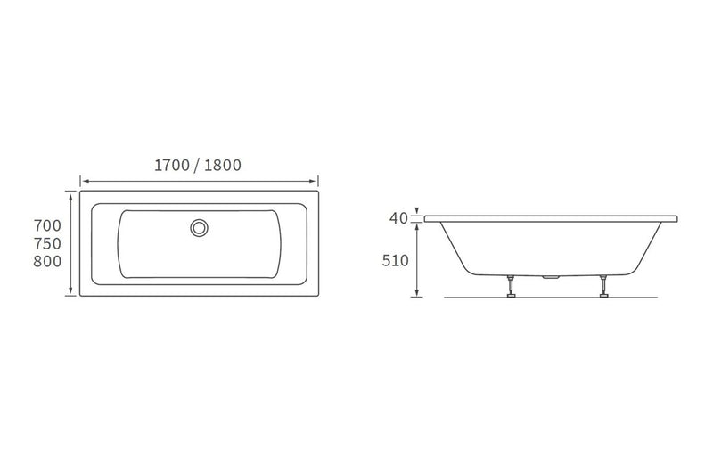 Square Luxury Double Ended Bath