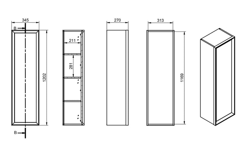 Sunlight Wall Hung Tall Unit