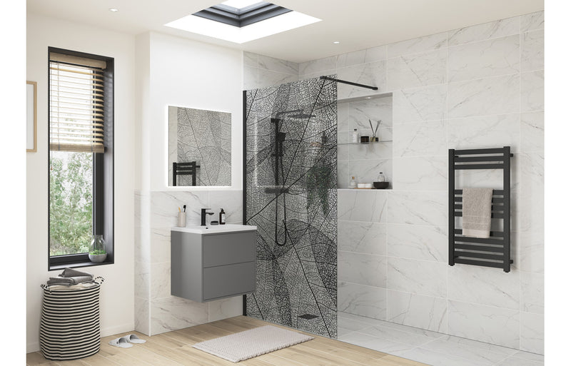 Strand 1200mm Black Leaf Wetroom Screen