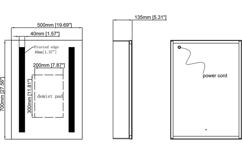 Cherry 500mm LED Mirror Cabinet