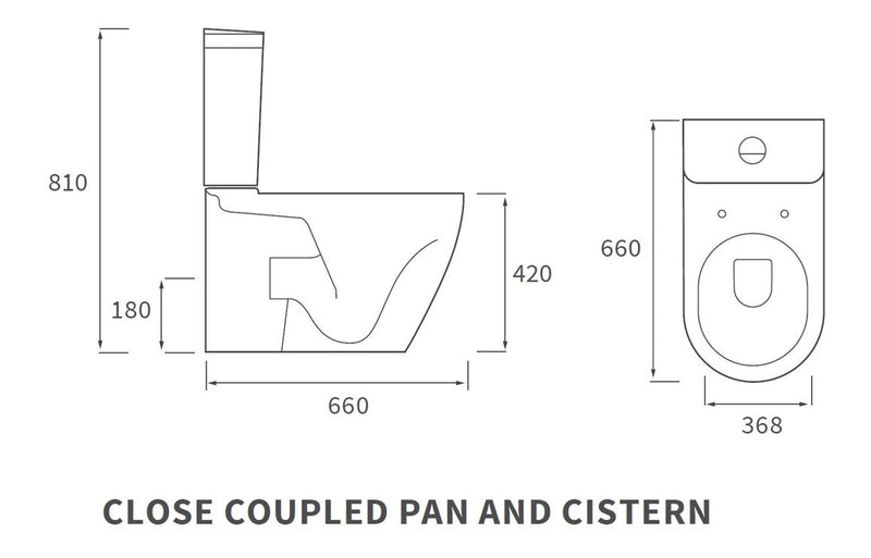 Elegant Square Close Coupled Toilet