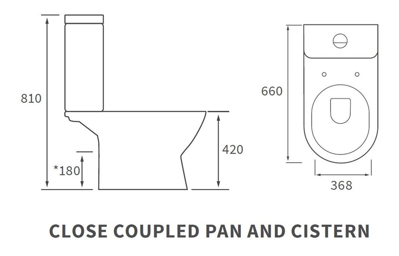 Elegant Close Coupled Toilet - Open Backed