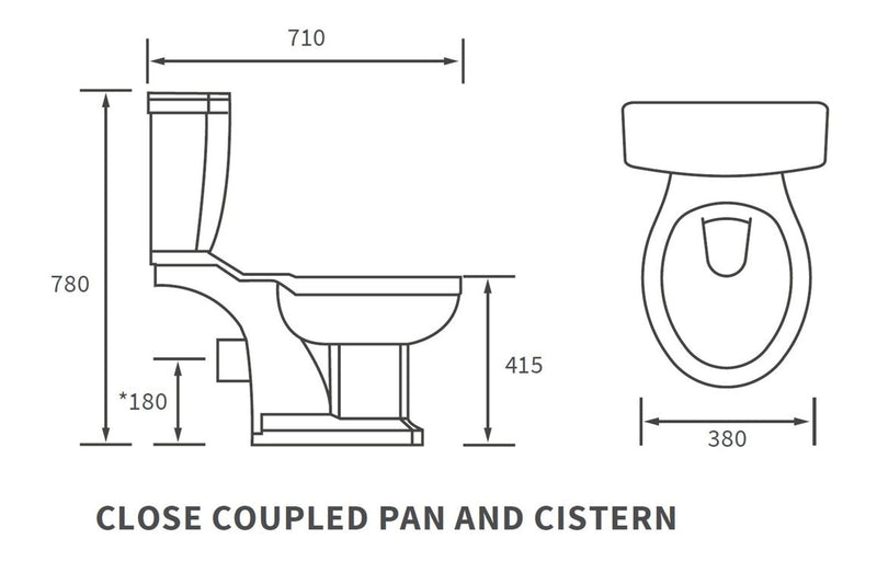 Sherwood Close Coupled Toilet - Brass Finish