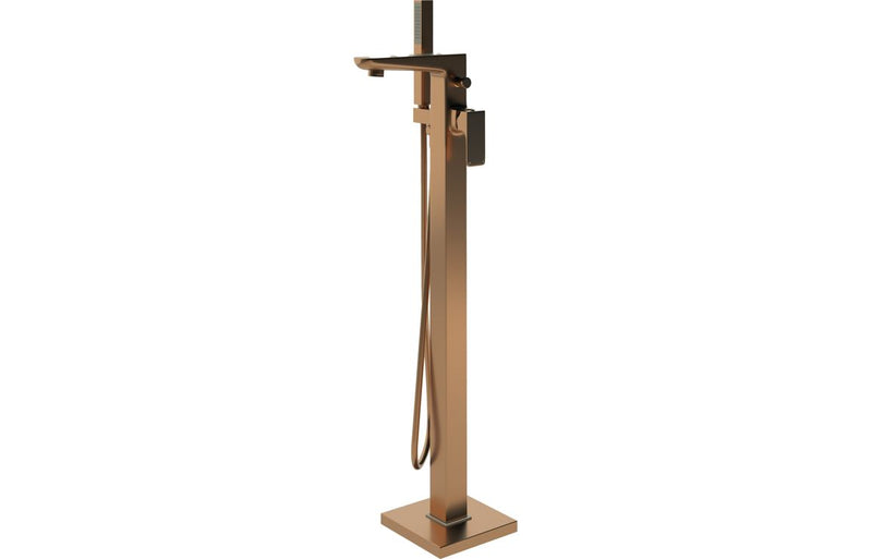 Boulez Floor Standing Bath/Shower Mixer - Brushed Bronze