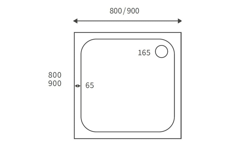 25mm Antislip Square Shower Tray & Waste