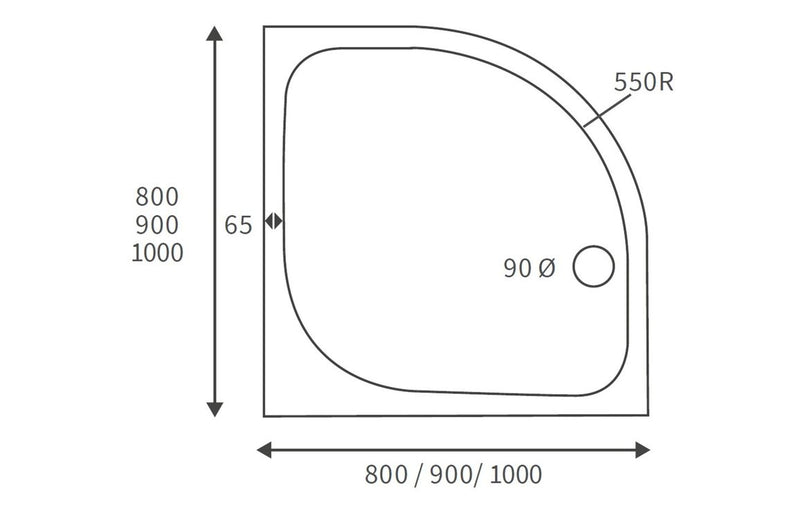 45mm Low Profile Quadrant Tray & Waste