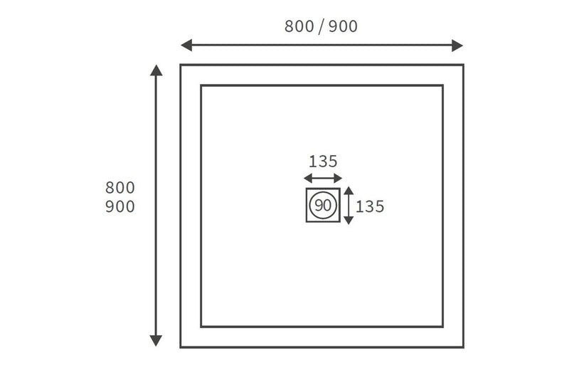 25mm Designer Square Shower Tray & Waste