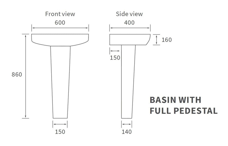 Profile/Tuscany 600mm Basin & Pedestal