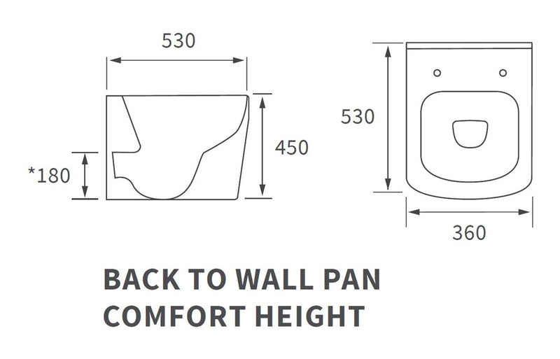 Tuscany Rimless BTW Pan & Seat - Comfort Height