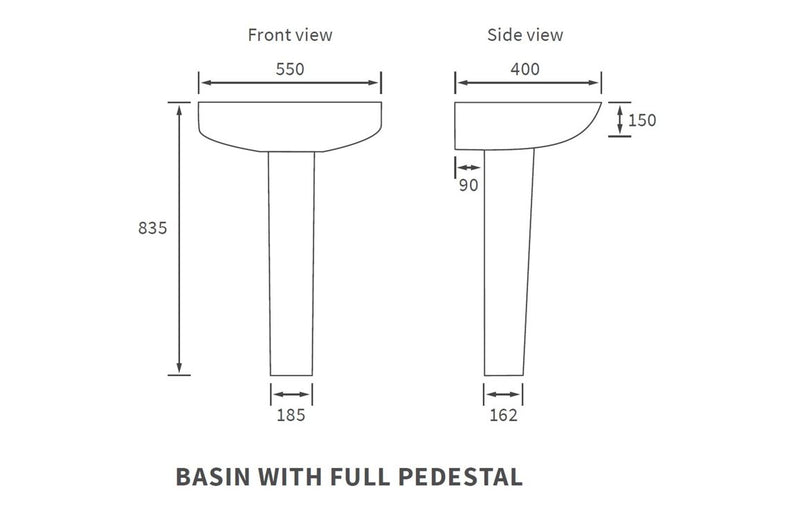 Milan 1TH Basin & Pedestal