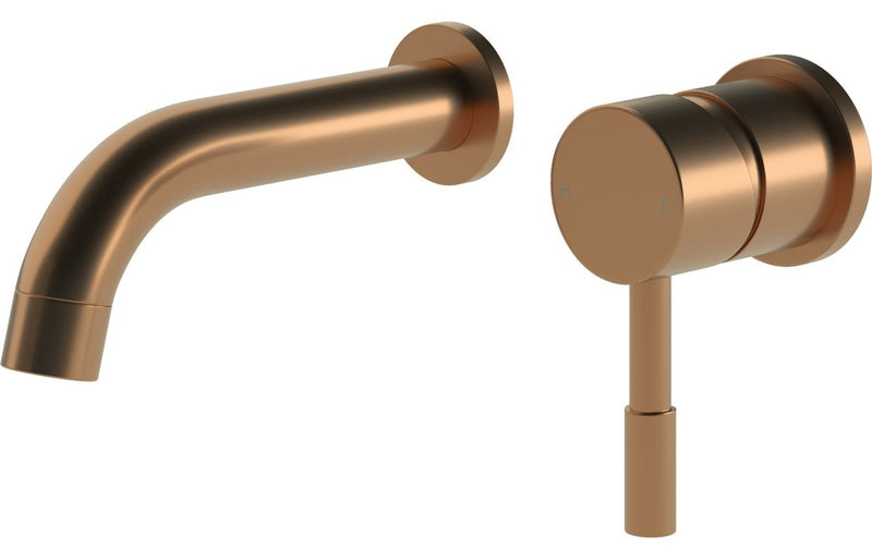 Pisces Wall Mounted Basin Mixer - Brushed Bronze