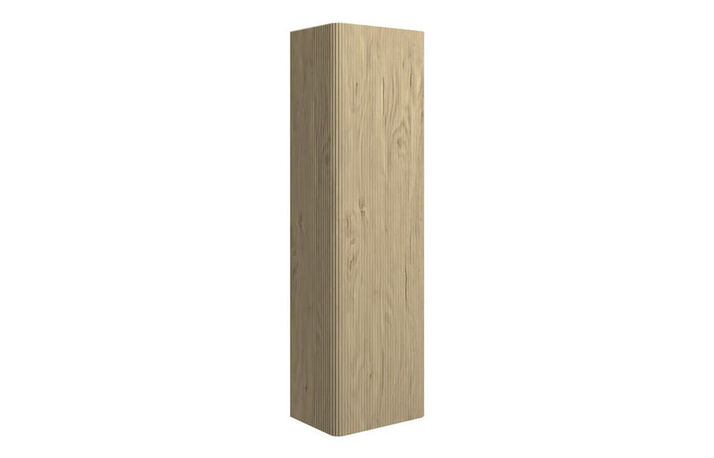 Mexico 350mm Wall Hung 1 Door Tall Unit - Fluted Oak