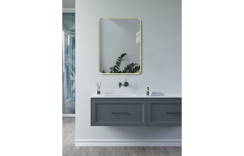 Kenya 600x800mm Mirror - Brushed Brass